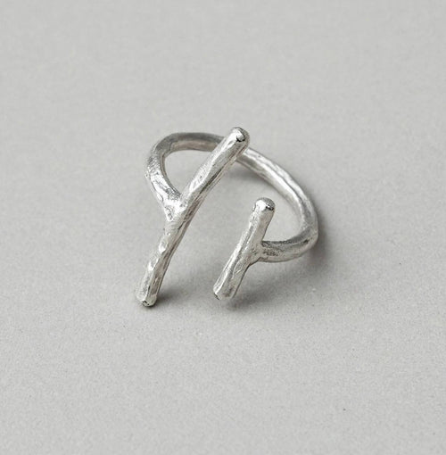 2 Lines Minimalist Silver Ring