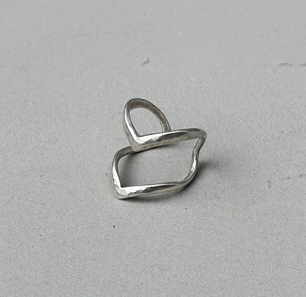 Double Arrow Silver Ring