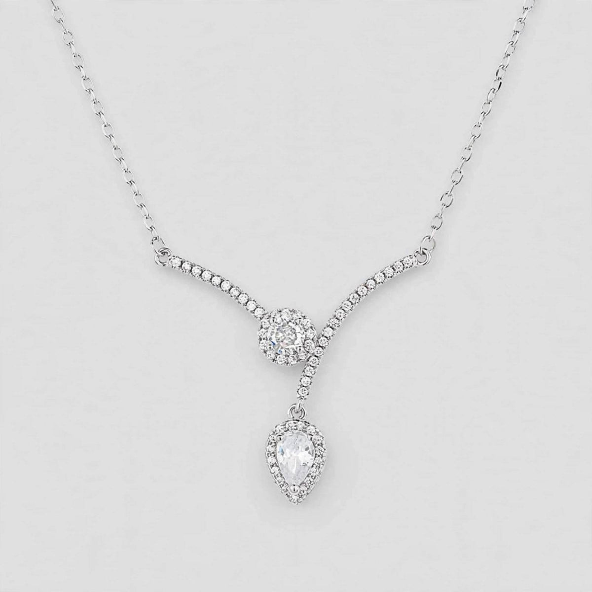 V-shaped zircon necklace