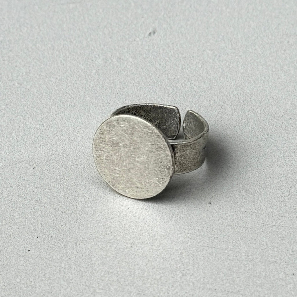 Oversized Circle Silver Ring-0