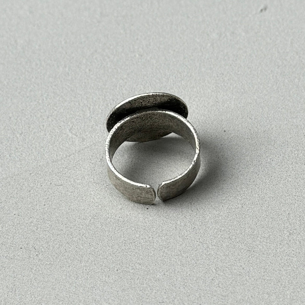 Oversized Circle Silver Ring-1